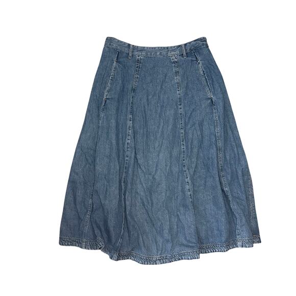 NWT Madewell Midi Skirt in Robertson Wash: Airy Denim Edition Size 32 - Picture 5 of 10